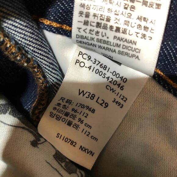 NEW Levi's Western Fit Jeans Mens 38x29 Straight Leg 100% Cotton Blue Denim Dark - Picture 10 of 10